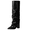 Black, variant on Willtoo Women's Wide Calf Slouchy Knee High Boots, Pointed Toe Chunky Heel Tall Boots, Faux Leather Pull-On Footwear
