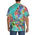 thumbnail image 3 of Lsque Cartoon Map Of Europe print Men's Cuban Collar Short Sleeve Shirt Summer Beachwear Casual Button Down Fashionable Vacation Leisure Shirt-X-Large, 3 of 7