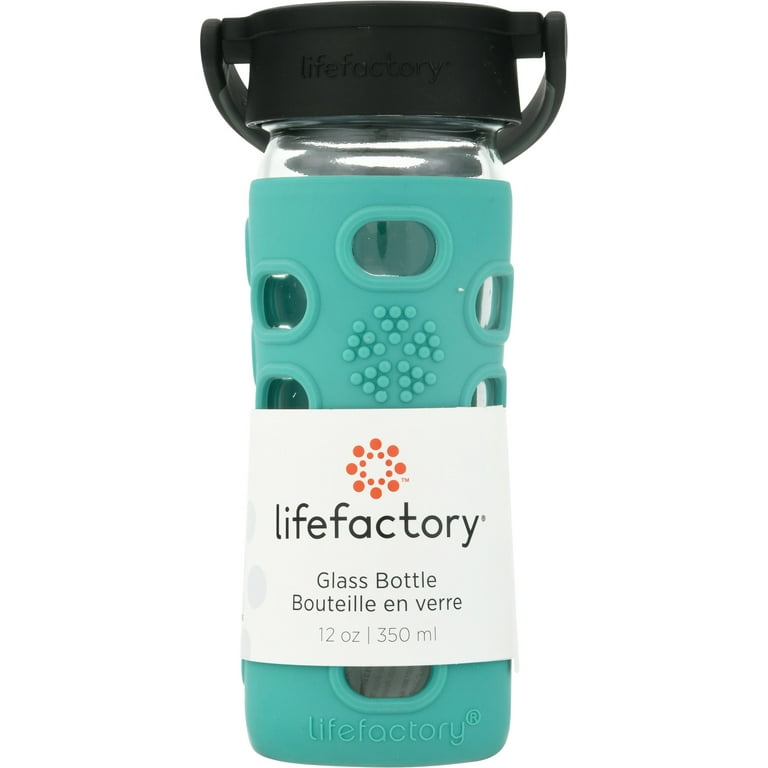 Lifefactory Glass Water Bottle with Classic Cap and Silicone