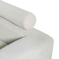thumbnail image 6 of 84.5"x63" Modular Sectional Sofa Couch, Modern Upholstered Sleeper Sofa Bed with 2 Ottoman Bench and 2 Pillows, Comfy Corduroy 4 Seater Couch for Living Room Bedroom Apartment, Beige, 6 of 6