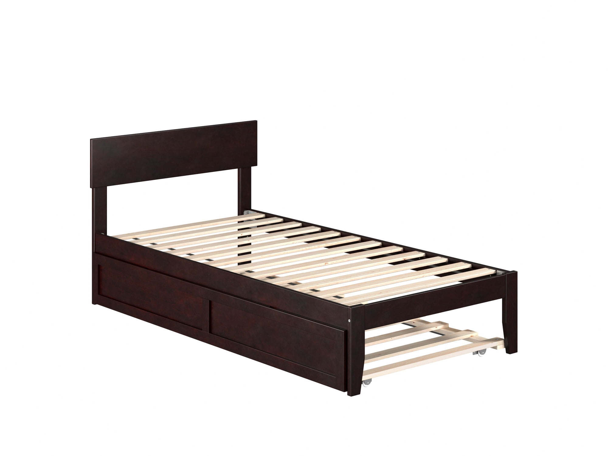 AFI Boston 14" Twin Wood Platform Bed Frame with Twin Trundle, Espresso