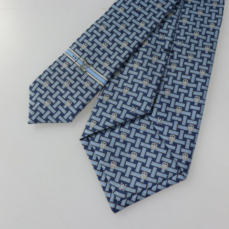 Vintage Louis Vuitton Paris LV Logo Blue Men’s Neck Tie 100% Silk Made In  Paris