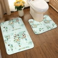 thumbnail image 2 of Xecao World Travel Map 2-Piece Vintage Seamless Anti-Skid Mat Set, featuring a stylish pattern for a safe and elegant toilet rug experience, 2 of 6