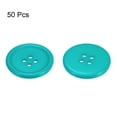 thumbnail image 3 of 50uds 40L Costura Botones 1(25mm) Resina Redondo Plano 4 Agujeros Artesanía Botones para Coser Ropa y Bricolaje, Azul, 3 of 5