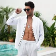 thumbnail image 3 of Camisa Lino Hombre Slim Fit Manga Larga Para Casual Strech, 3 of 7