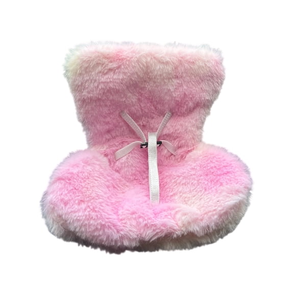 Cozy Miniature Furry Car Chair With Safety Strap For 10-17cm Dolls Display Home Office Vehicle Decors