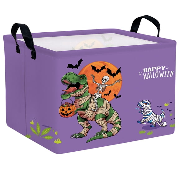 BOOHIT Large Halloween Gift Basket for Kids Cute Baby Candy Storage Bin Women Decor(Purple Big Small Dinosaur)