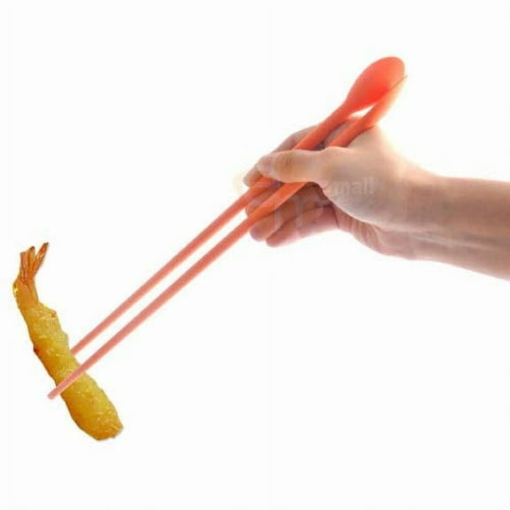 Silicone Cooking Chopsticks with Spoon and Band | 12in (30.5cm) | Stainless Steel Reinforced | Safe Frying, Hot Pot | Made in Korea