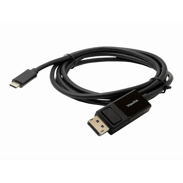 VisionTek - Display cable - 24 pin USB-C (M) to DisplayPort (M) - USB 3.1 Gen 2 - 6.6 ft - 4K support - black