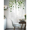 thumbnail image 4 of Green Eucalyptus Leaves Sheer Curtains 63 Inch Length 2 Panels Set, Watercolor Summer Botanical Voile Window Treatment Rod Pocket Curtains Sheers Drapes for Bedroom/Living Room/Kitchen 52x"63"x2, 4 of 7