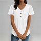 thumbnail image 4 of Camiseta de Encaje de Manga Corta de Cuello Alto para las Mujeres Muñeca de Manga Corta Botón para las Mujeres, Cintura Cinching V-Cuello de Verano Top, 4 of 9