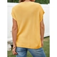 thumbnail image 5 of Short Sleeve Sweater for Women  Crew Neck Ribbed Knit Vests Trendy Pullover Tops, 5 of 7