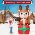 thumbnail image 5 of GOOSH Christmas Inflatables 6 FT Inflatable Reindeer, Cute Blow up Reindeer Sitting on Gift Box with Built-in LEDs, Outdoor Christmas Decorations Reindeer Inflatable for Xmas Holiday Indoor Outdoor, 5 of 7