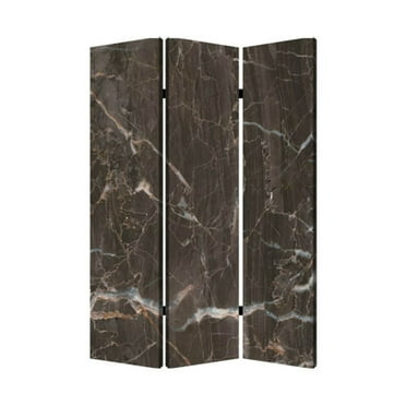 Home Decorative Black Marble Screen Room Divider - 3 Panel