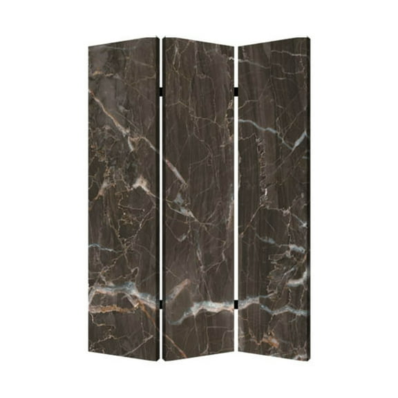 Home Decorative Black Marble Screen Room Divider - 3 Panel