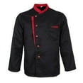 thumbnail image 3 of fastboy Veste de Chef à Manches Longues, Uniforme de Cuisine pour Hôtel, Noir 3TG, 3 of 6