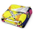 thumbnail image 3 of Softball Blanket Throw Sport Lover Throw Plush Fleece Sherpa Bed Blanket for Kids Adults Cozy Plush Throw Soft Blanket for Couch Sofa Bedding Living Room 60"x50", 3 of 6