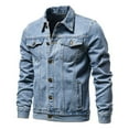 thumbnail image 3 of JUNWELL Men‘s Fashion Casual Plus Size Jean Jacket Outdoor Single-breasted Jacket Tooling Jacket, 3 of 9