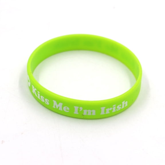 HONMEET 20pcs Irish Wristband Bracelets Silicone Assorted Colors for Men Women St. Patrick's Day Party Supplies
