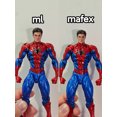 thumbnail image 2 of Mafex Kaiyodo Spider Boy v4, figura de acción de 6 pulgadas, tallado de cabeza de persona Real, Peter Parker, PP, Ben Judy, a escala 1/12, personalizado（painted head A，For mafex Body, 2 of 5