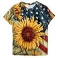 thumbnail image 6 of Yindaity Memorial Day T Shirts for Women American Flag Shirts for Women 4th of July T-Shirt USA Print Patriotic Shirt Stars and Stripes Tees(Yellow,S), 6 of 7