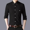 thumbnail image 5 of ZCFZJW Men's Oxford Shirt Solid Casual Solid Color Button Down Collar Shirts Long Sleeve Dress Work Shirts with Pocket Black S, 5 of 7