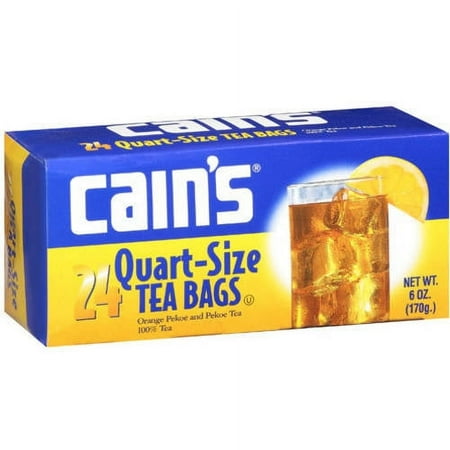 Cains Orange Pekoe And Pekoe Quart Size Tea Bags, 6 oz