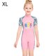 thumbnail image 2 of Dive Sail Girls Wetsuit UV Protección de UV Traje de baño Niños de manga corta Cuello redondo con cremallera con cremallera Traje de baño Rash Guard Shorty Steet Moder Pink XL Vogacara OD003665-04, 2 of 7