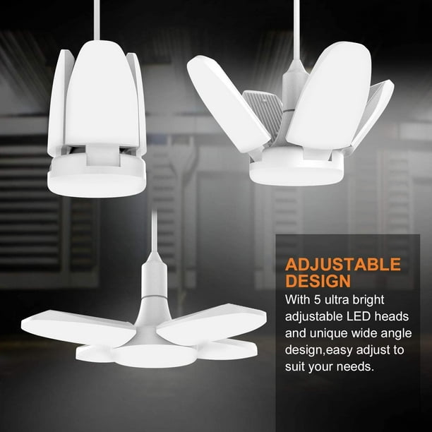 LED Garage Lights 4 Pack 6000 Lumens Garage Celling Light 60W E27