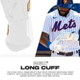 thumbnail image 5 of Franklin Sports MLB Batting Gloves - Infinite Powerstrap Baseball + Softball Batting Gloves - Durable Full Wrap Cage Practice Gear - Long Cuff Wrist + Heavy Duty Leather - Adult Medium - White + Gold, 5 of 7