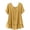 Linen Tops-A0145Yellow, variant on LEKWK Loose Linen Tops for Women Double Layer Flowy V-Neck Tunic Tops Loose Fit Dressy Short Sleeve Summer Blouses Ruffled Hem Beach Holiday Outfits