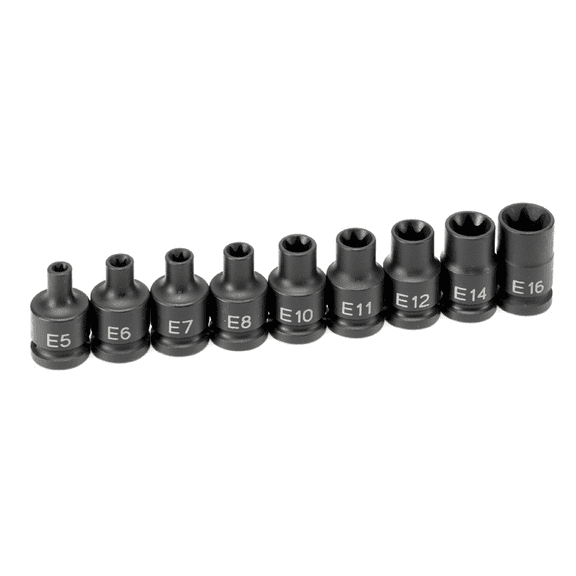Grey Pneumatic 1219ET 3/8" Drive 9 Piece External Star Impact Socket Set