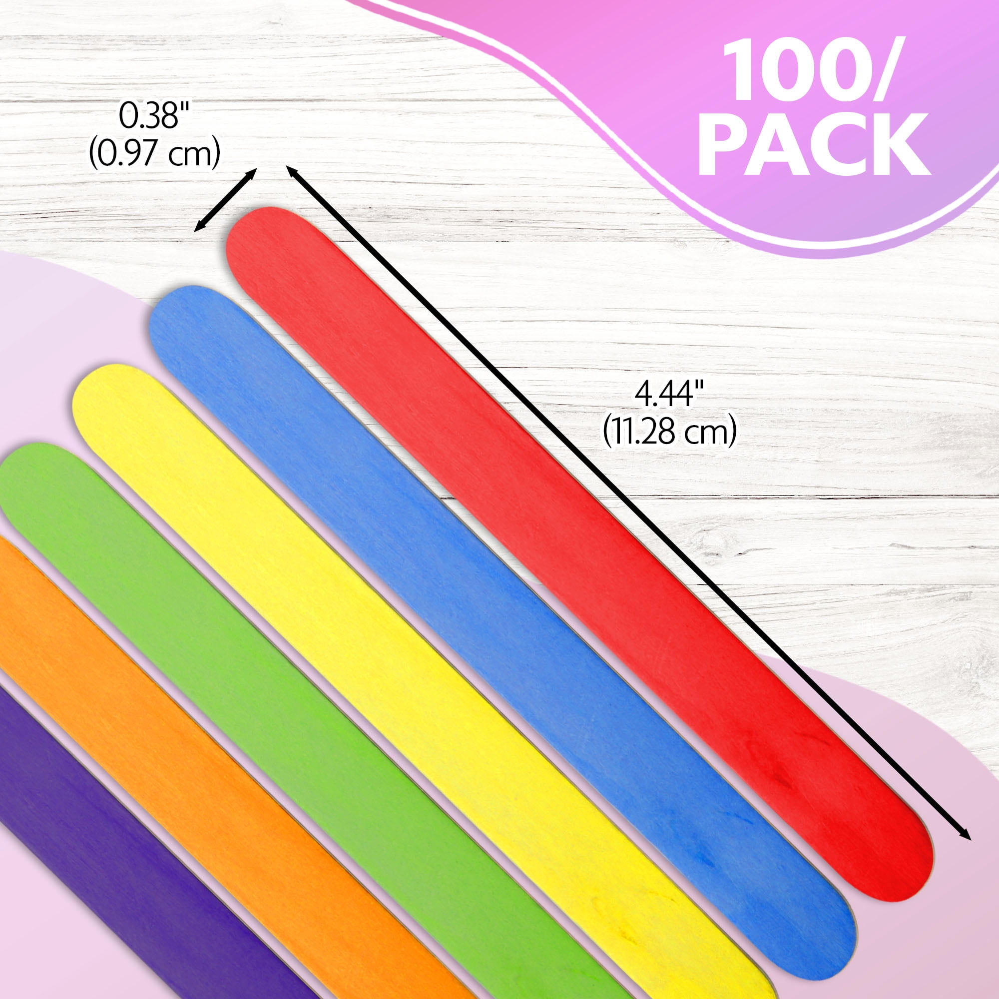 BAZIC Natural Craft Stick (100/Pack) / Box Qty - 24