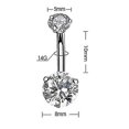 thumbnail image 4 of (Plata 7 piezas) Piercing de ombligo de acero inoxidable anillos de ombligo joyería del cuerpo para mujeres, 4 of 4