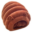 thumbnail image 2 of Flmtop Chenille Semi-Fermée Litière Chat Lit Maison Petit Chien Nid Animal Fournitures Brique Rouge, 2 of 9