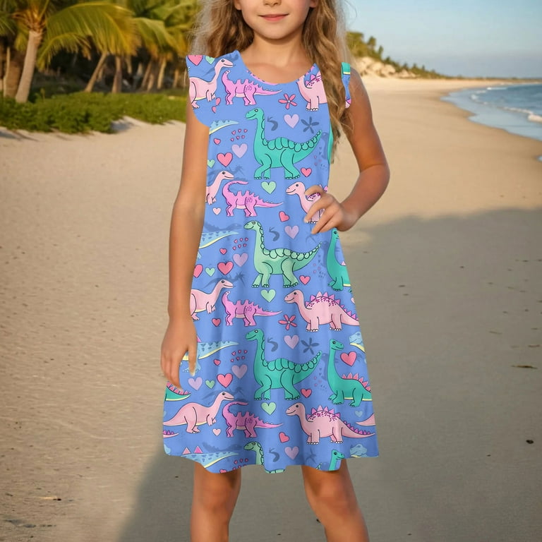Kids Semi Formal Dresses Girls A-Line Dress Cute Dinosaur Printed Ruffle Sundress Toddler Girl Casual Dresses for Party Cotton Sundress Dress for Kids Blue 5Y - Walmart.com Kids Semi Formal Dresses Girls A-Line Dress Cute Dinosaur Printed Ruffle Sundress Toddler Girl Casual Dresses for Party Cotton Sundress Dress for Kids Blue 5Y - Walmart.com