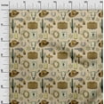 thumbnail image 3 of oneOone Velvet Light Brown Fabric Cowboy Sewing Material Print Fabric By The Yard 58 Inch Wide, 3 of 5