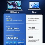 Huidun 2026 New Windows 11 Laptop, 15.6 inch Laptop Intel N150, 16GB RAM 512GB SSD, 1080P Full HD 4K Display, WiFi5 BT5.0, with Office, Computer Laptops for College Students, Business, School, Home