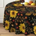 thumbnail image 3 of Round Tablecloth 60 inch, Floral Round Table Cloth, Stain Resistance, Water Repellent and Wrinkle-Free, Sunflower Circle Tablecloth for Home Kitchen Dining Party Patio Indoor and Outdoor Use, 3 of 6