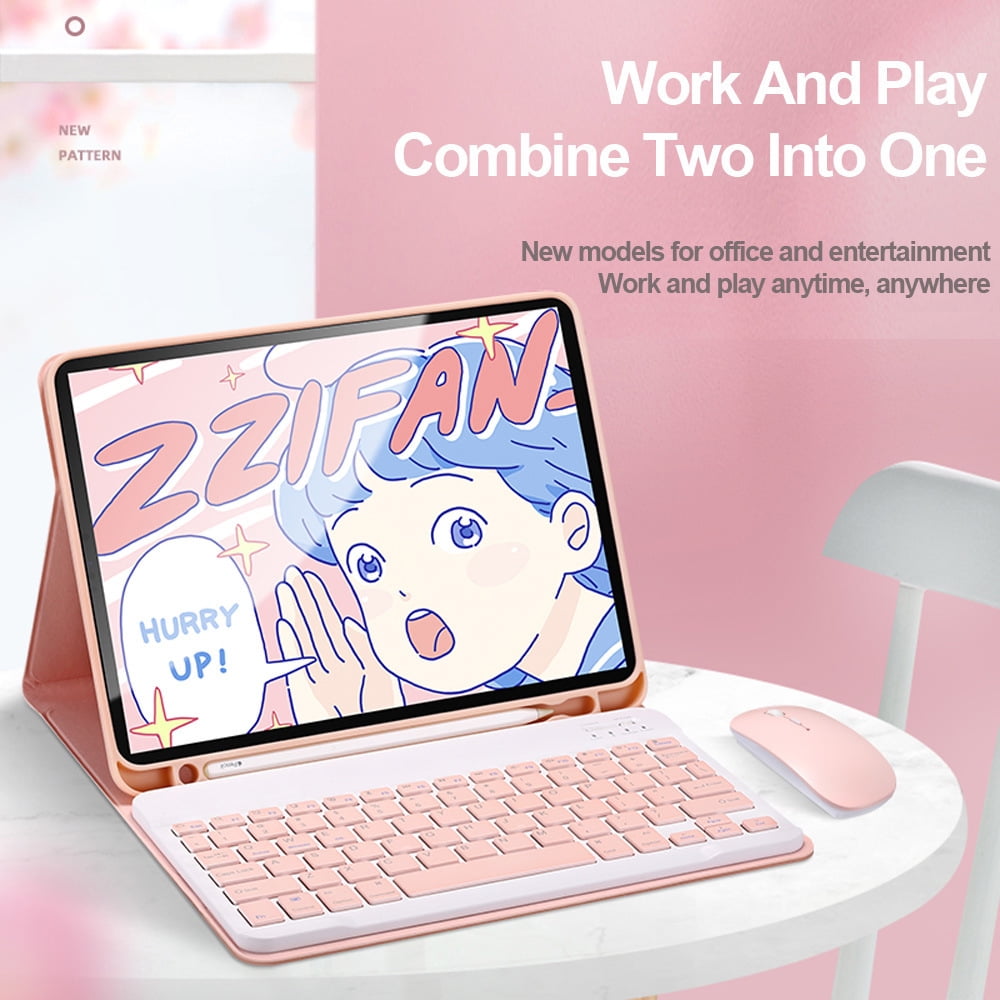 Case for Ipad Pro/Air3(10.5Inch) - Slim Protective Case with Apple Pencil Holder and Wireless Detachable Keyboard (Pink)