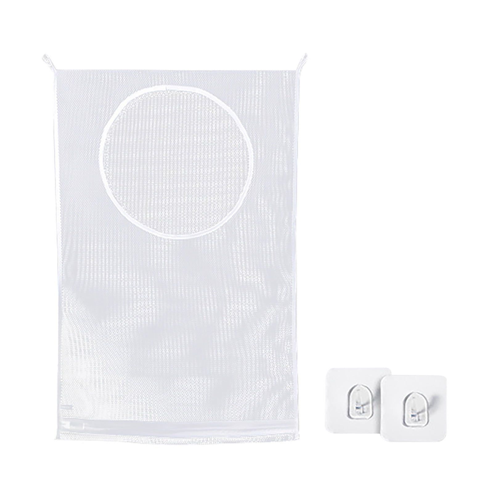 Panier à Linge Suspendu Tissé pour Rangement Rangement pour Organiser Serviette pour Organisation Doublure Sac à Linge Suspendu avec Fermeture Éclair Ajustable 2 Crochets à Ventouse Magasin