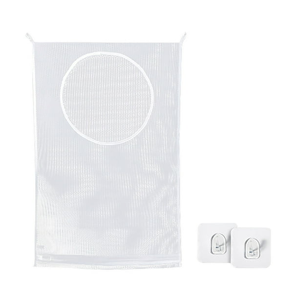 Tienda ajustable con ventosas para ropa sucia, la mejor opción para colgar con espacio, bolsa blanca, 2 cremalleras y ganchos para la colada