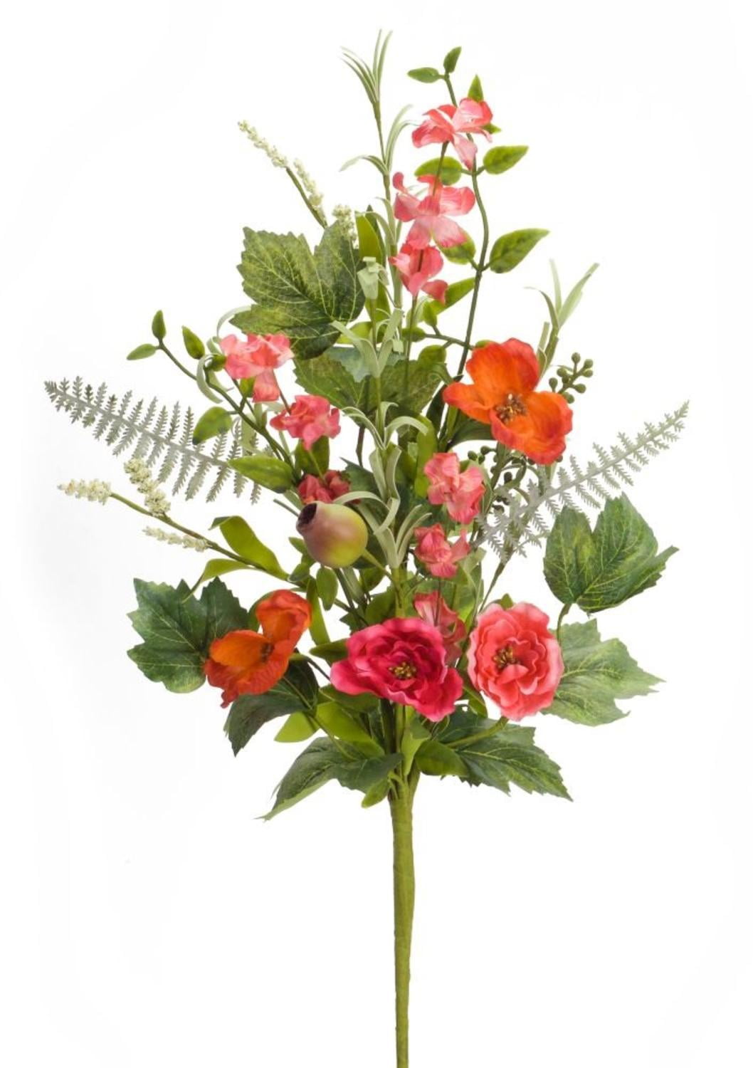 Melrose International Artificial Moss Rose Bush