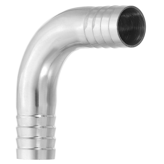 Uxcell 3/4in Sanitary Hose Barb Fitting, 90 Degree Elbow Hose Barb Pipe Fitting Barbed 304 Stainless Steel for Brewery Winery Food Processing Equipment