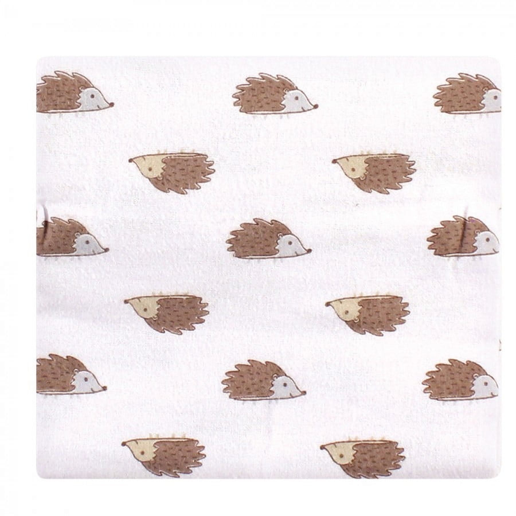 Hudson Baby Infant Cotton Flannel Receiving Blankets Bundle, Hedgehog, One Size