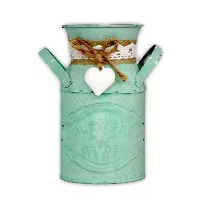 Decorative Pink Metal Jug Vintage Garden Planter Pot Wedding Vase Pitcher Decor
