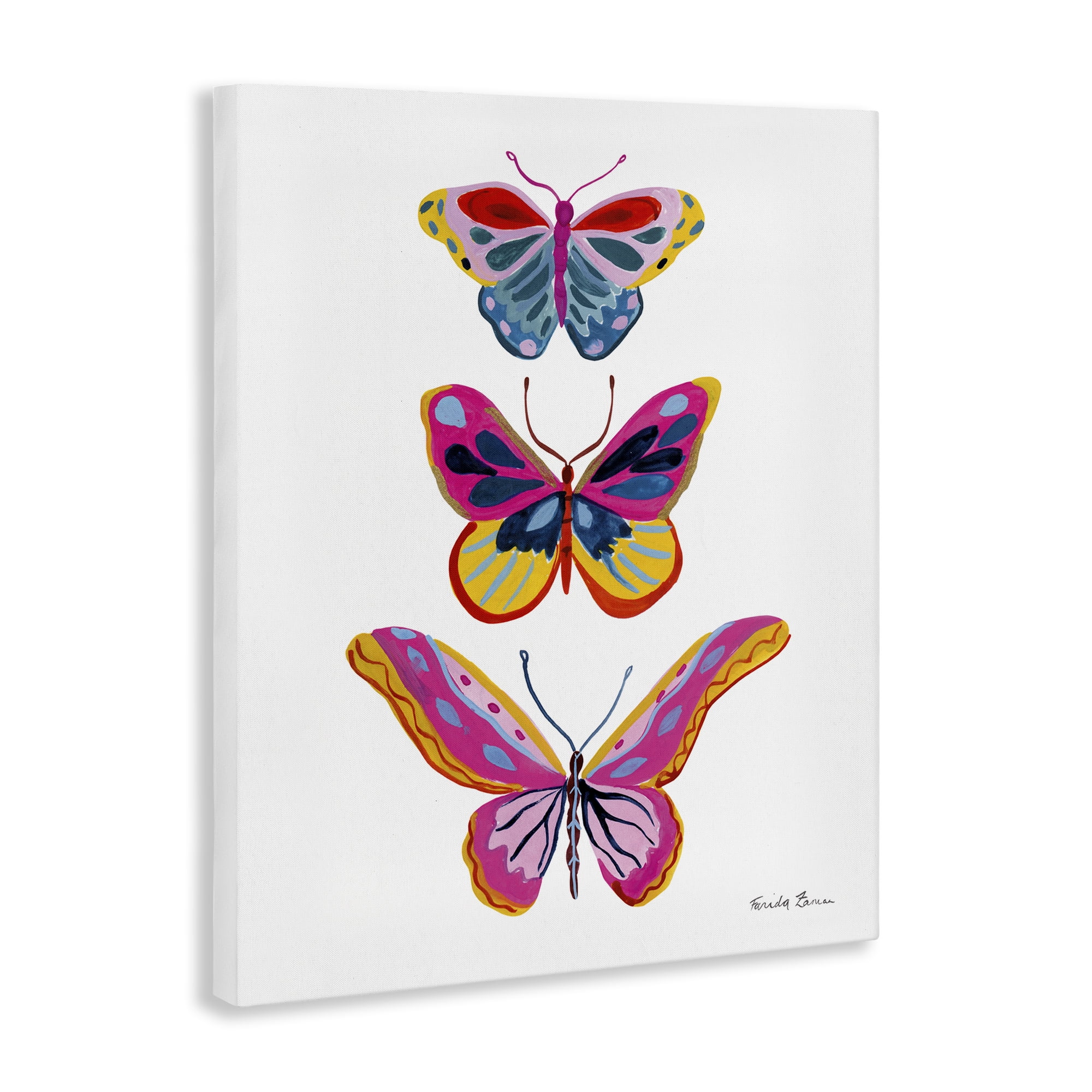 Stupell Industries Small to Large Butterflies Insects Painting Wrapped Canvas Art Print Wall Art, 16 x 20