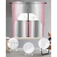 thumbnail image 2 of Pink Grey Swag Curtains for Living Room/Bedroom Windows, Gray Farmhouse Modern Rustic Kitchen Curtains and Valances Set 36 Inch Length, Light Filtering Swags Valance Curtain Panels, 2 of 5