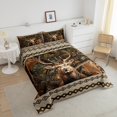 thumbnail image 4 of Erosebridal Rustic Deer Comforter Set,Farm Moose Toddler Bedding Set,Western Aztec Down Comforter,Farmhouse Animal Reversible Bed Set with 1 Pillowcase Lightweight, 4 of 7