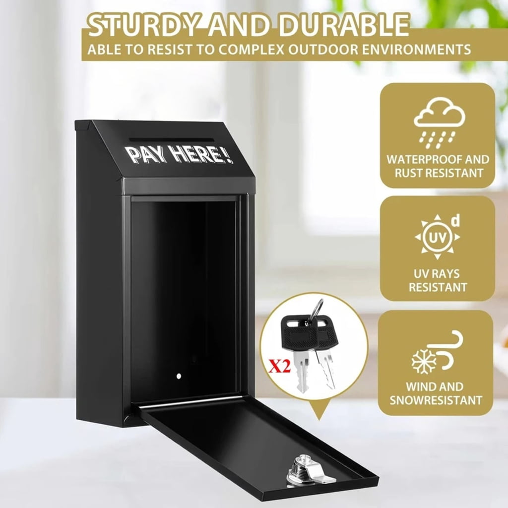 Security Box Key Locks Safe Deposit Cash Storage Home Office Use